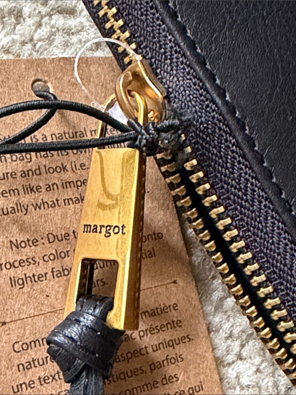NWT, unisex Margot black leather zip wrist wallet - Picture 5 of 13